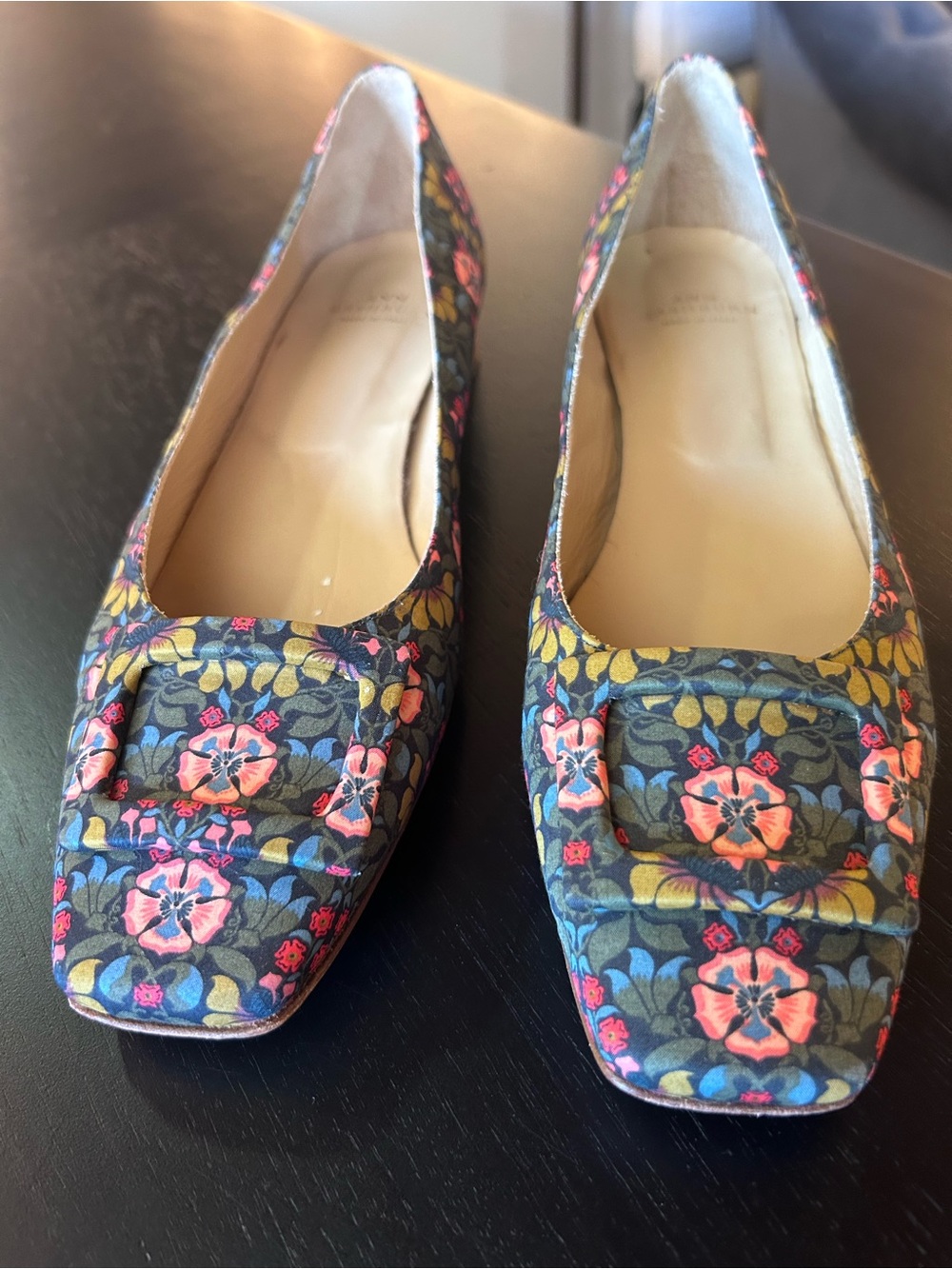 Ann Mashburn Buckle Floral Print Heel Size 38.5 8
